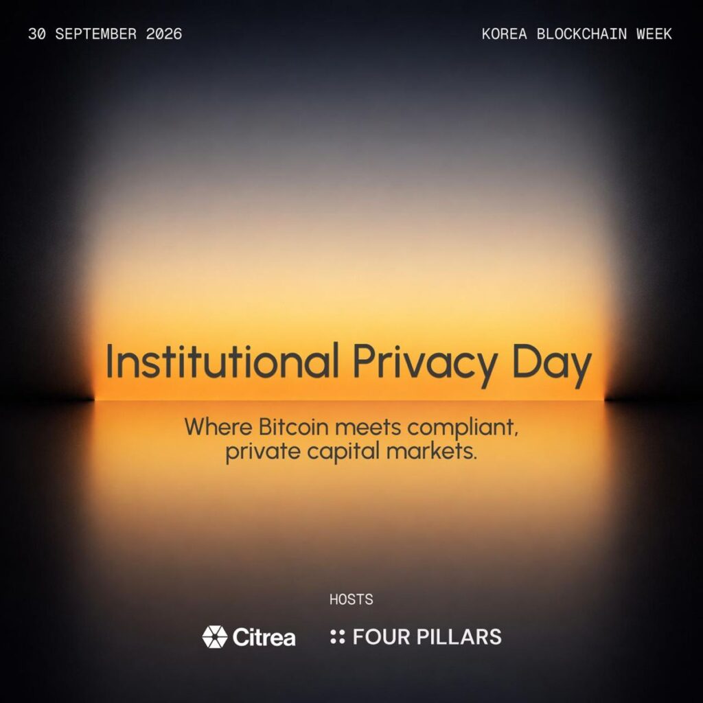 Institutional Privacy Day @ KBW 2026 | Co-Hosted by Citrea & Four Pillars