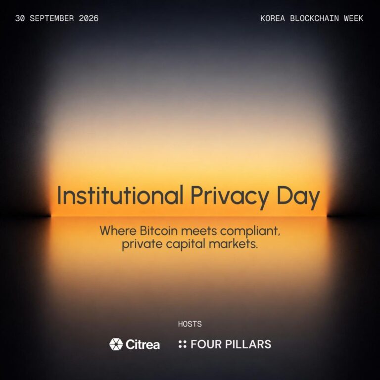 Institutional Privacy Day @ KBW 2026 | Co-Hosted by Citrea & Four Pillars