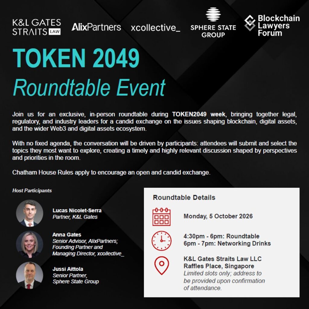 Roundtable during TOKEN2049 week in Singapore