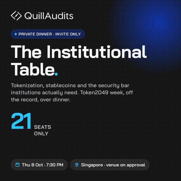 The Institutional Table: Private Dinner on Tokenization, Stablecoins and Security | Token2049 Singapore