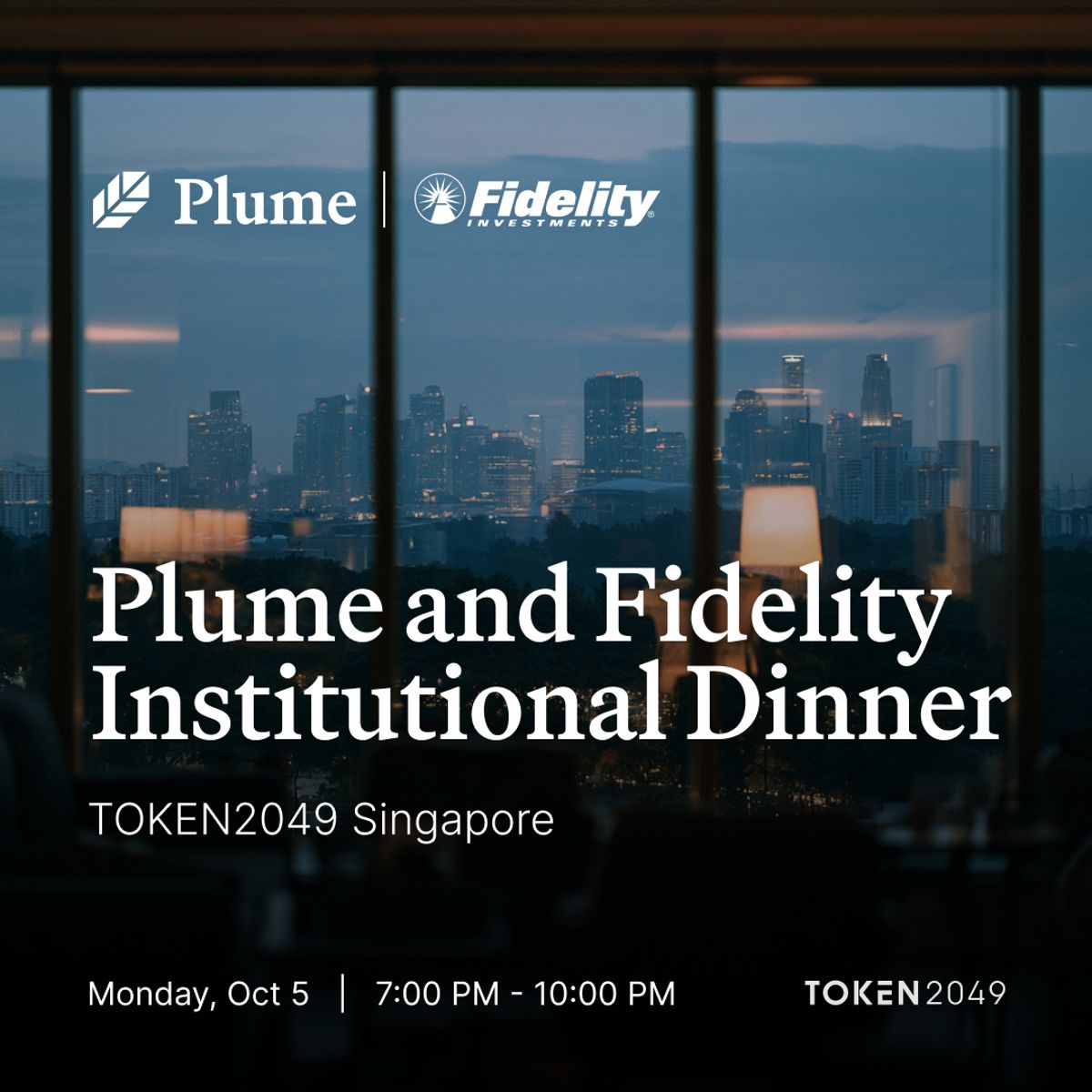 Plume & Fidelity Institutional Dinner | TOKEN2049 Singapore