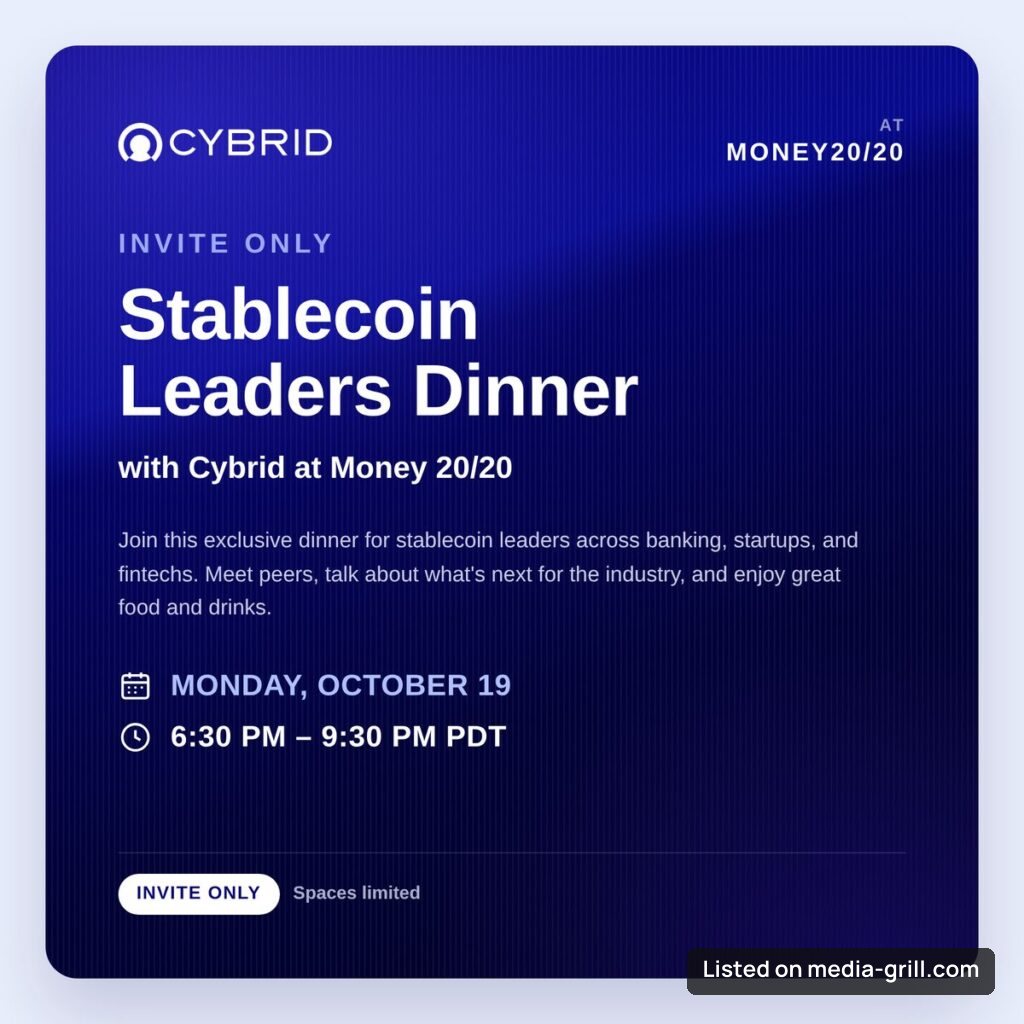 Stablecoin Leaders Dinner at Money 20/20 with Cybrid (Invite Only)