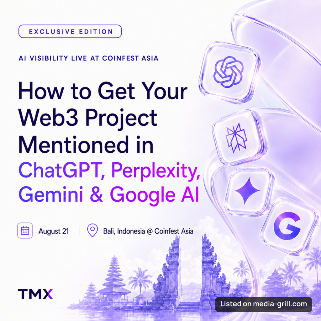 How to Get Your Web3 Project Mentioned in ChatGPT, Perplexity, Gemini & Google AI | AI Visibility Live @ Coinfest Asia 2026